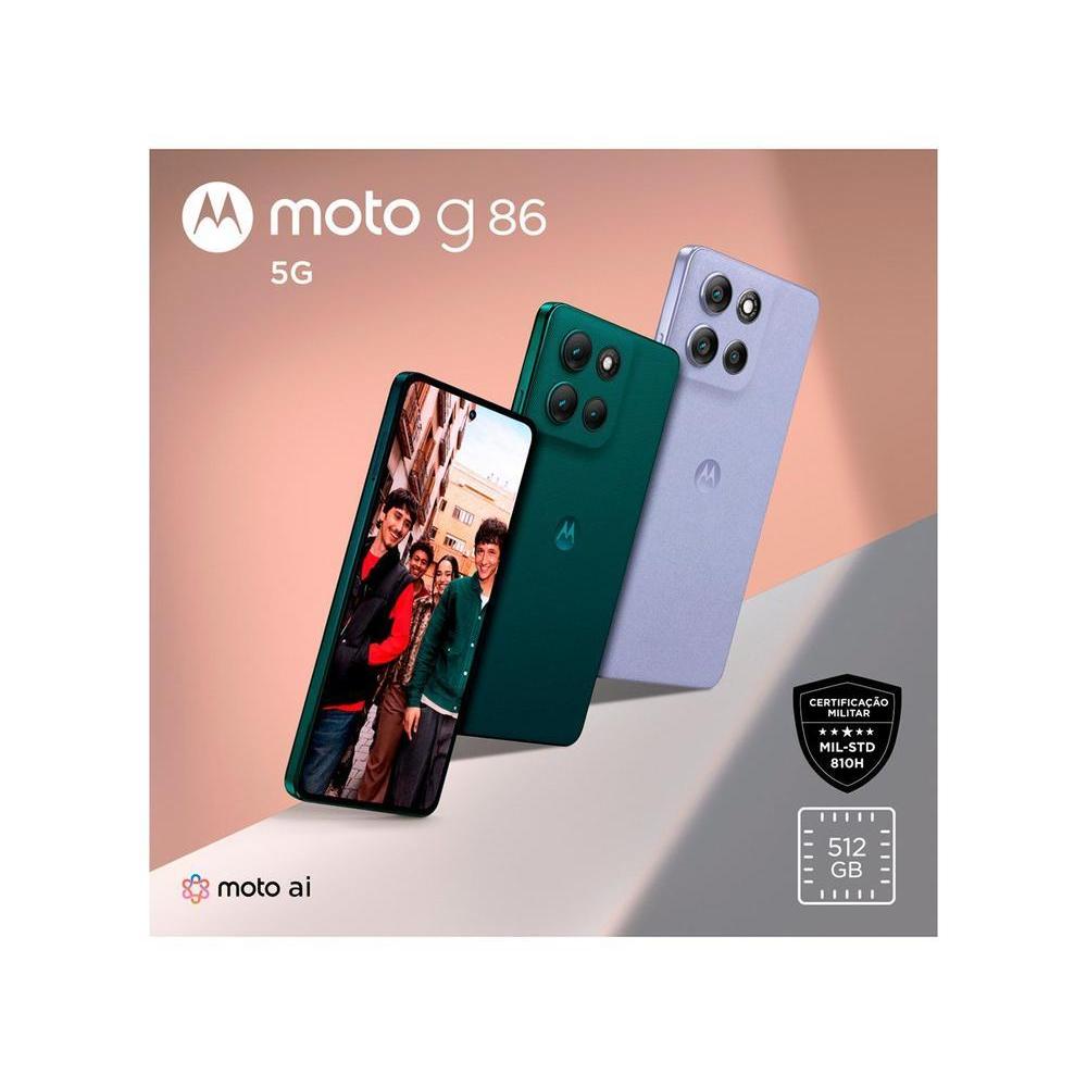 Smartphone Motorola Moto g86 512GB 5G 12GB+12GB RAM Boost Inteligente 6, 7" Câm. Dupla + Selfie 32MP — imagem 2 de 2