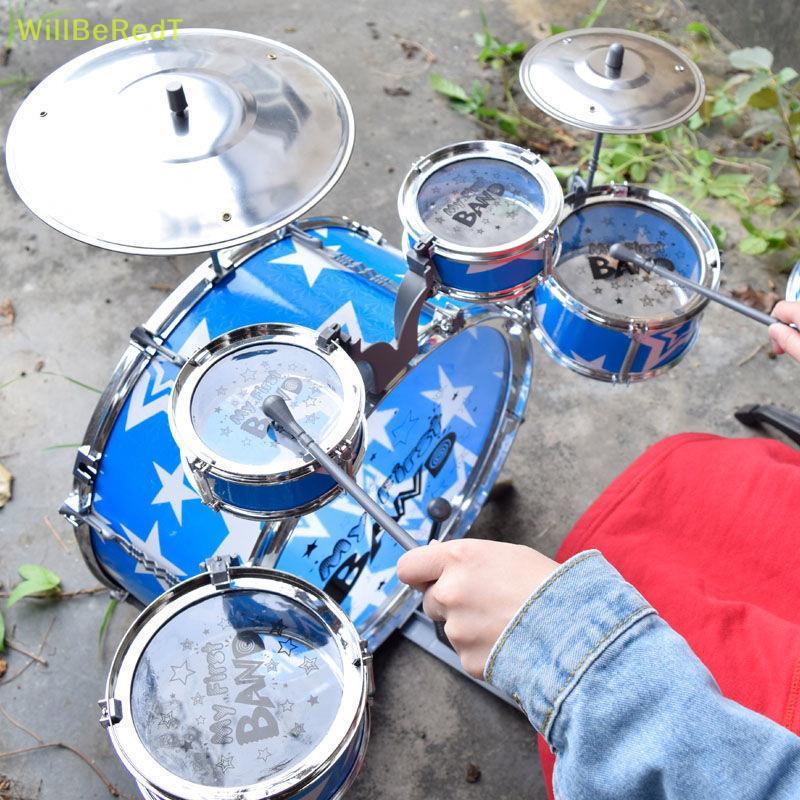 [WillBeRedT] Conjunto De Bateria Infantil Kit De Brinquedo Musical Para Kits Jazz Com Banco E Instrumentos Musicais De [