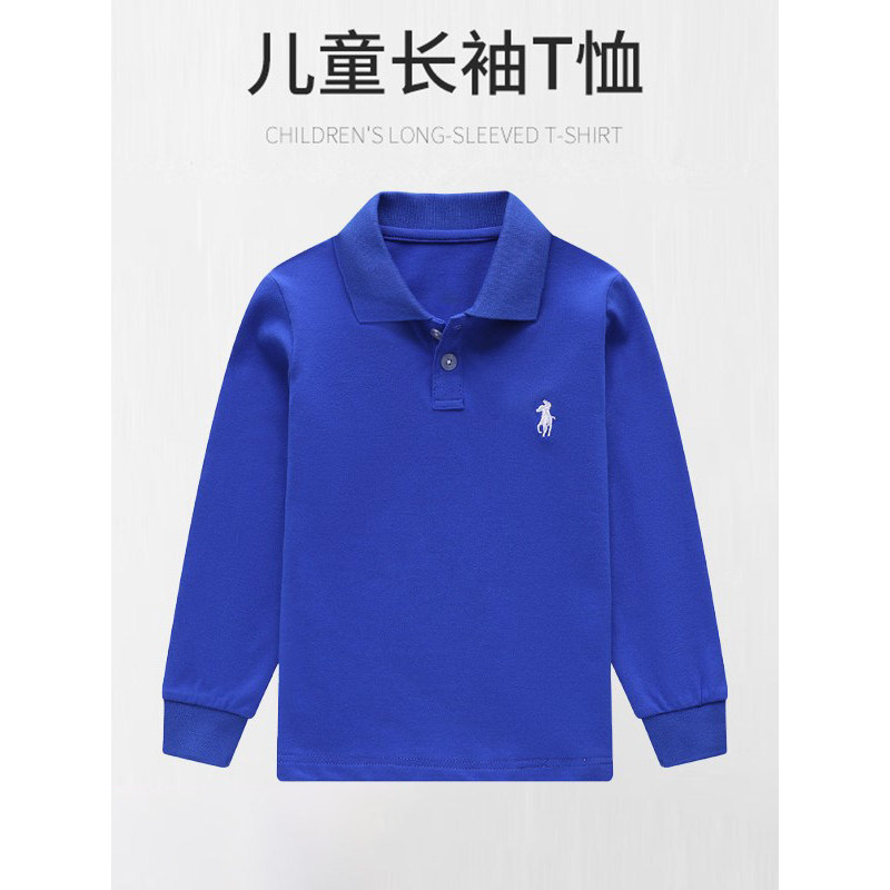 Crianças lapela manga comprida camiseta meninos meninas puro algodão camiseta polo 2026 primavera outono estilo fino res