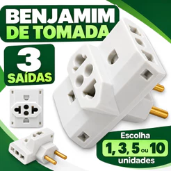 Benjamim Branco 3 Saídas Plugue de Dois Pinos Opções de Kit