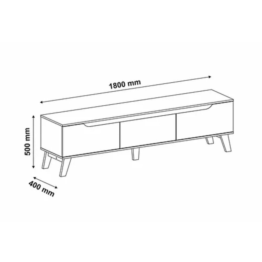 Rack para TV até 75 Polegadas MDF 180cm 2 Portas 1 Gaveta Liverpool Yescasa Off White/Cinamomo · foto 2