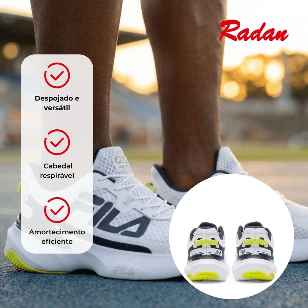 Tênis Masculino Fila Recovery Branco/Preto · foto 2