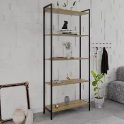 Estante de Livros Industrial 80CMX187CM Multiuso 5 Prateleiras Active Yescasa Marrom Mel