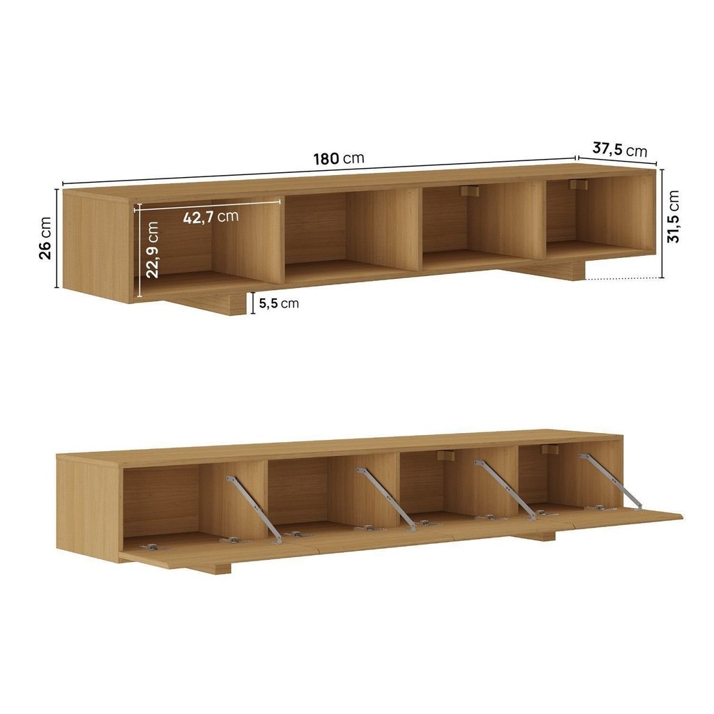 Rack para TV até 75 Polegadas Planejado 180cm Aruá CabeCasa MadeiraOriginals Marrom/Jatobá Jatoba · foto 2