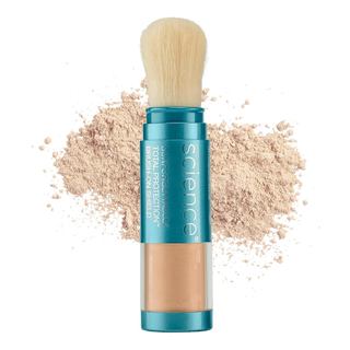 TBLO Colorescience: protetor solar mineral em pó, aplicado com pincel, para peles sensíveis.