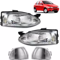 PAR Farol Lanterna Palio 1996 1997 1998 1999 2000 G1 PC Cromado