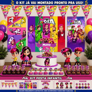 Kit Só Um Bolinho Tema Grupo dos Rosa - Emily Vick  A Festa Perfeita! - Kit Pronto Festa