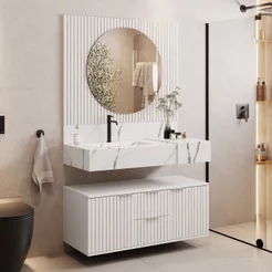 Armário para Banheiro Suspenso Ripy 100cm Yescasa Branco Branco