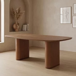 Mesa de Jantar Lintz Retangular 8 Lugares sem Vidro Marrom/Canella/Caramel 8