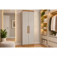 Guarda Roupa Modulado Rizon c/ 2 Portas e 3 Gavetas cor Freijo Cumaru c/ Fendi - Novo Horizonte