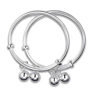 Pulseira de prata estilo sino feminina simples brilhante sólido 925 pulseira de prata joias estilo jovem pulseira de pra
