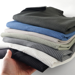 Absorção de umidade!Waffle respirável!Verão masculino feminino All-Match multicolorido estiramento esportes Casual camis
