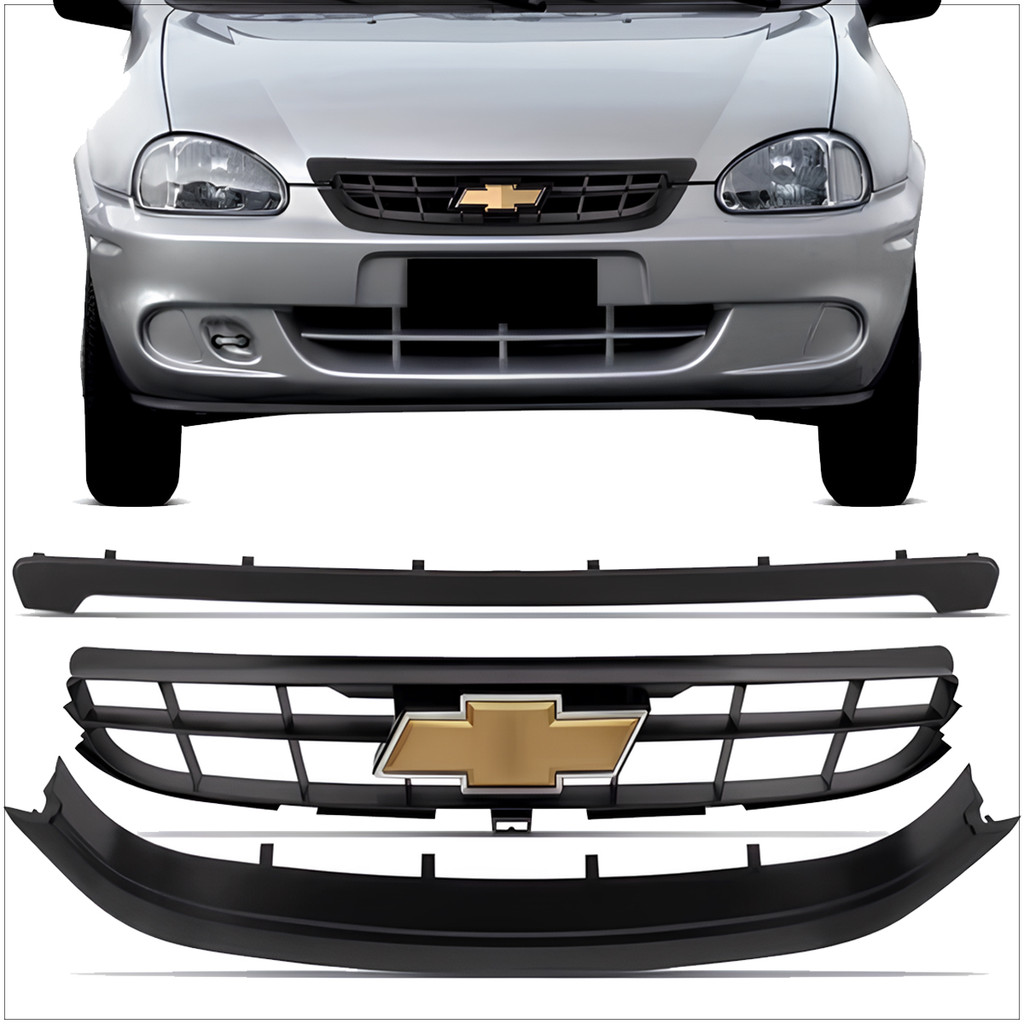 Grade Preta Com Emblema Dourado compatível Corsa Classic 2000 A 2010