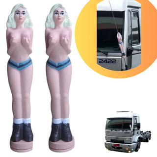2 Boneca Modelo Loira Decorativa Enfeite Antena Px Caminhão Van Bike