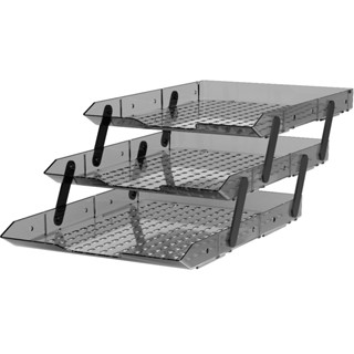 Organizador de Mesa Triplo para Documentos e Papel A4 Escritório e Home Office Profissional Fumê em Oferta na Shopee