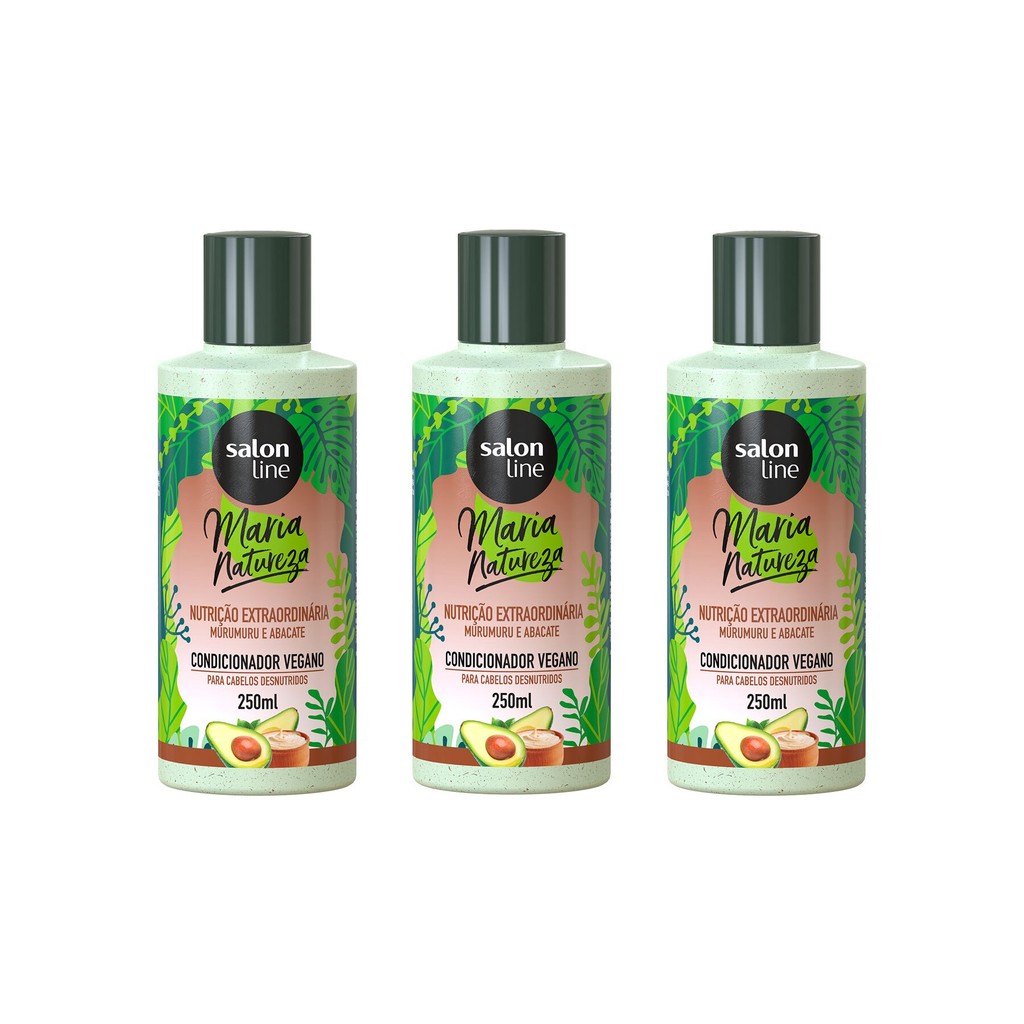 Kit 3 Condicionadores Maria Natureza Nutrição Extraordinária Salon Line
