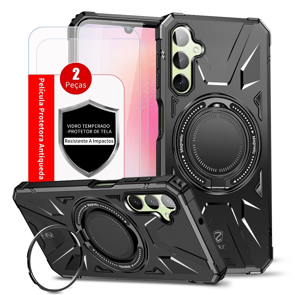 Case Capa Capinha Celular Para Samsung Galaxy A15 A54 A55 A14 A24 4G A25 5G A34 A05 Suporte Magnético Anti-impa