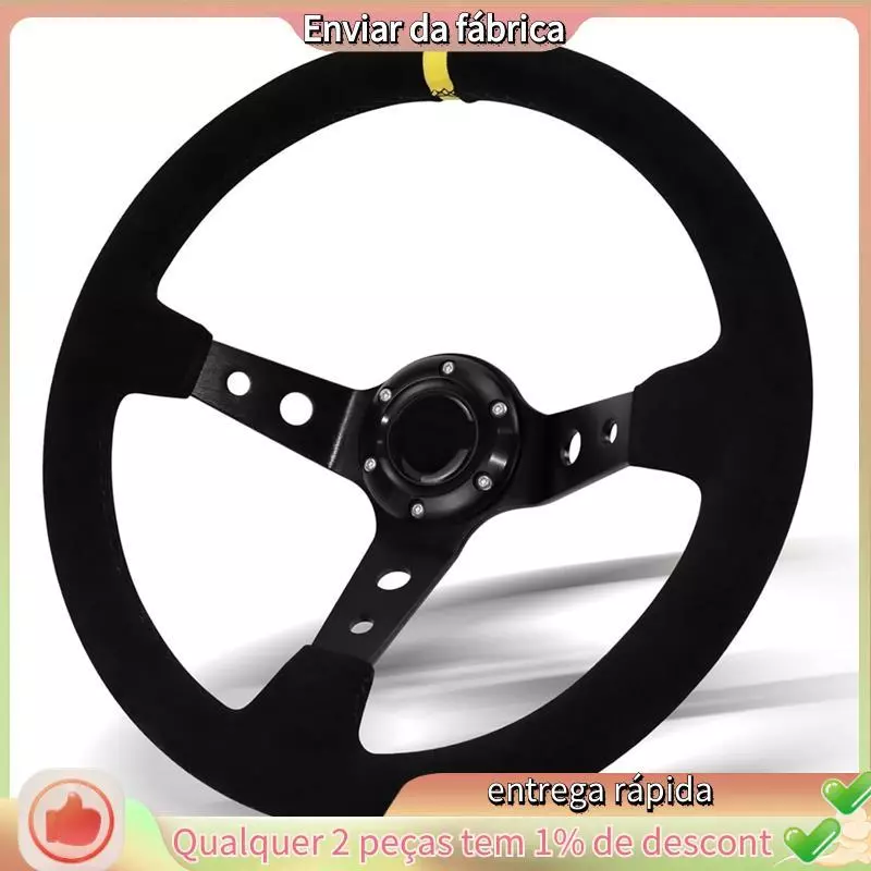 Volante De Corrida Universal , Camurça De 6 Parafusos De 350 Mm Para/Motorsport/Carro Sim Driving