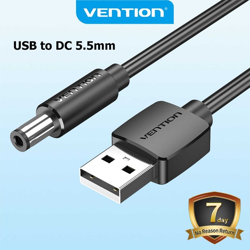 Vention USB Para DC 5.5 Mm Cabo De Carregamento Hub/Mini Ventilador/Lâmpada De Mesa 28 AWG