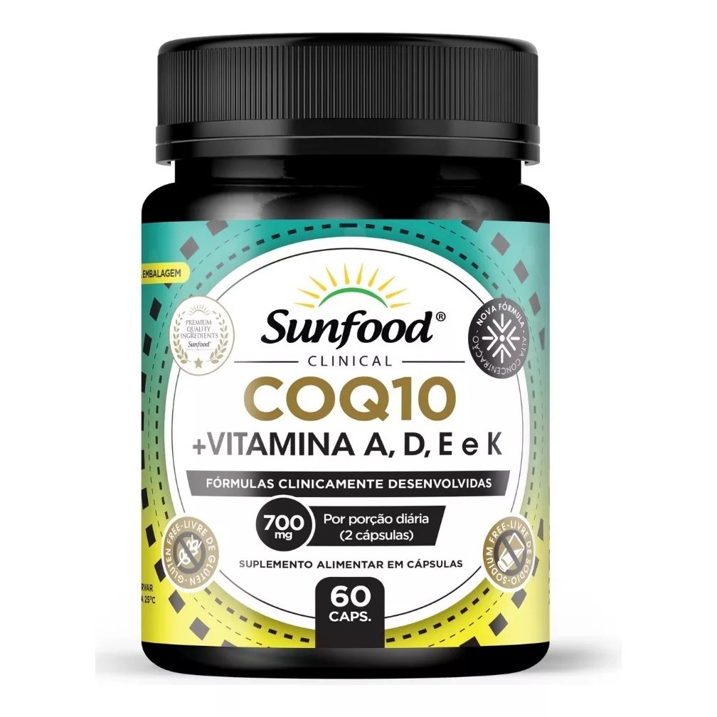 Coq 10 + Vit A, D, E e K 60 cápsulas em Oferta na Shopee