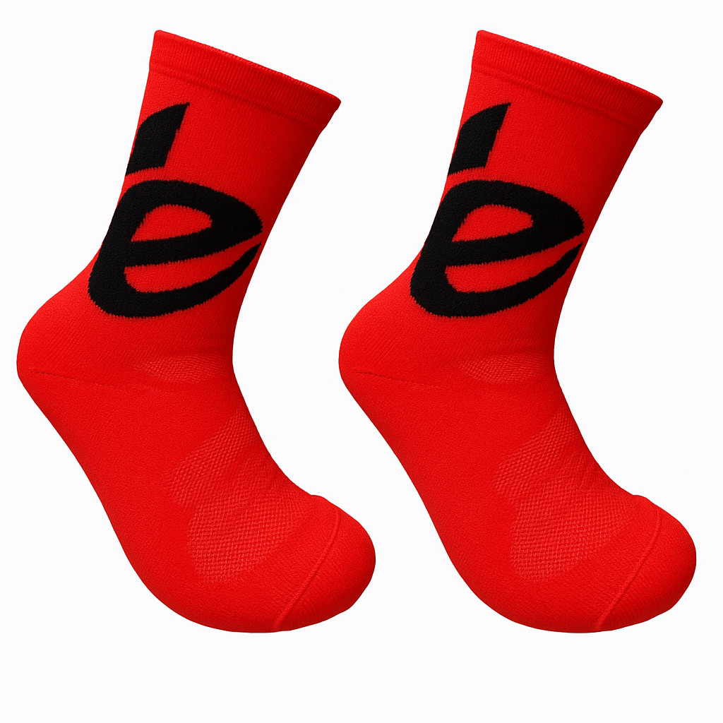 Meia Ciclismo Esportiva Vermelha Cano Longo Cervélo Compressão Média