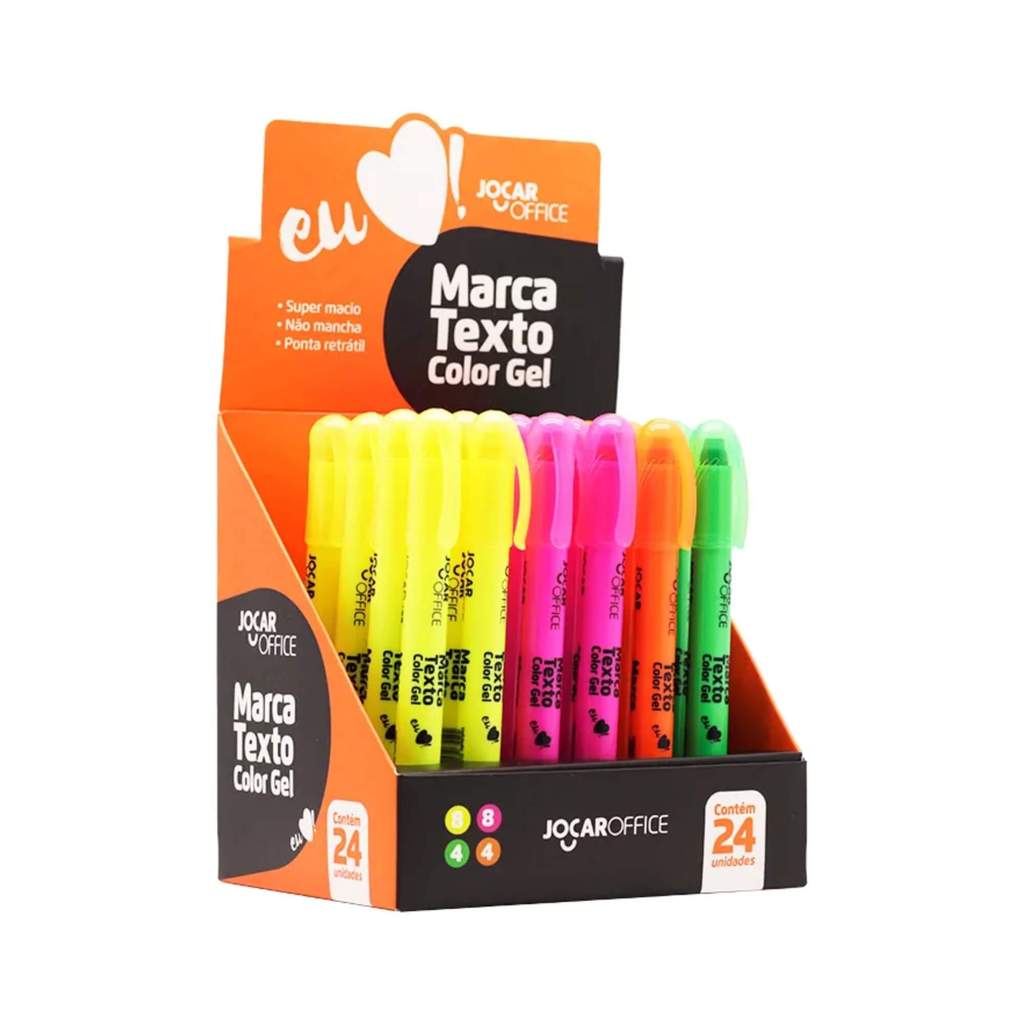 Caneta Marca Texto Gel Display com 24 Unidades Jocar Office Leonora - 96109 em Oferta na Shopee