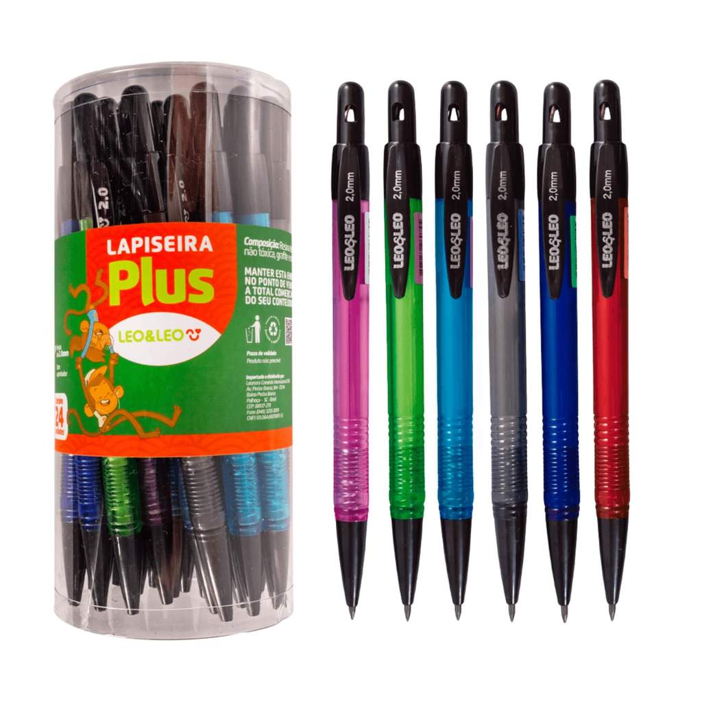 Lapiseira Plus 2.0 Pote com 24 Unidades Leo&Leo Leonora - 4774 em Oferta na Shopee