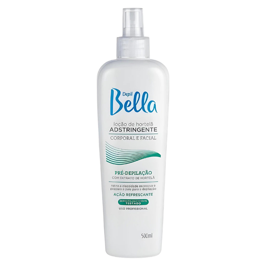 Loção de Hortelã Adstringente Pré-Depilação Depil Bella - 500ml em Oferta na Shopee