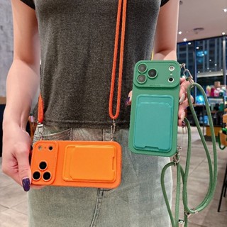 Porta-Cartões Capa Para IPhone 17 Crossbody Lanyard De Telefone De Silicone 16 15 14 13 12 Pro Max 14 15 Plus 17 Air Mar em Oferta na Shopee