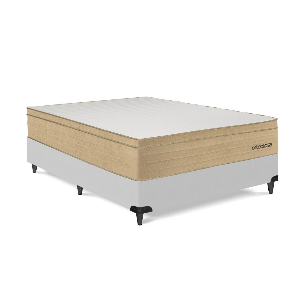 Cama Box e Colchão Poli Pillow D33- Casal(138x188)-Ortoclass