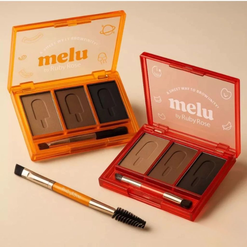 Paleta Para Sobrancelhas Ruby Rose Melu Original Alta Fixação Maquiagem PROFISSIONAL Com Pincel Duo