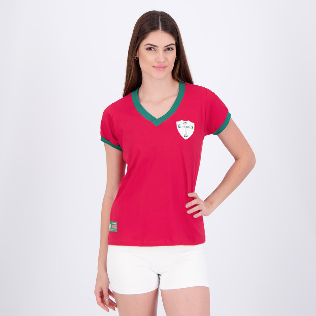 Camisa Portuguesa Retrô 1935 Feminina Vermelha em Oferta na Shopee