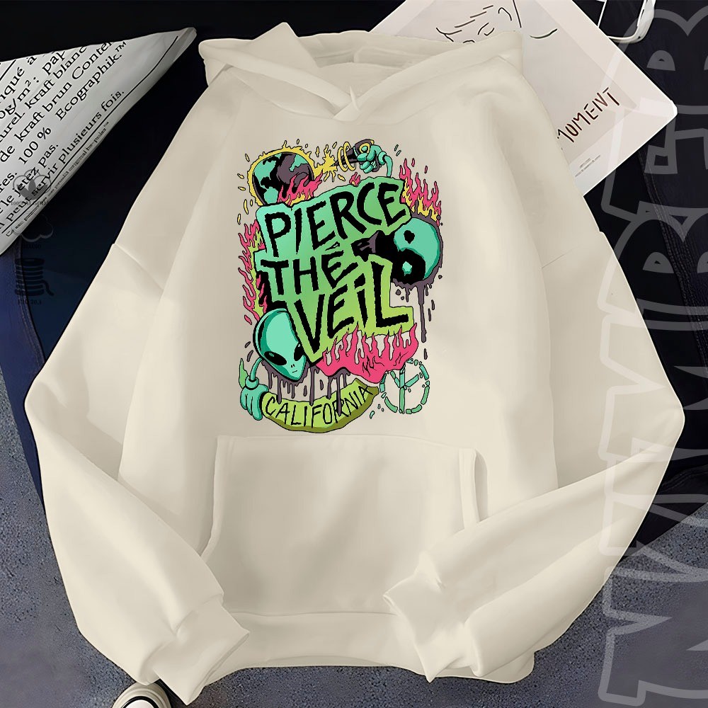 Moletom Canguru Blusa De Frio Pierce the veil california alien tshirt Unissex em algodao