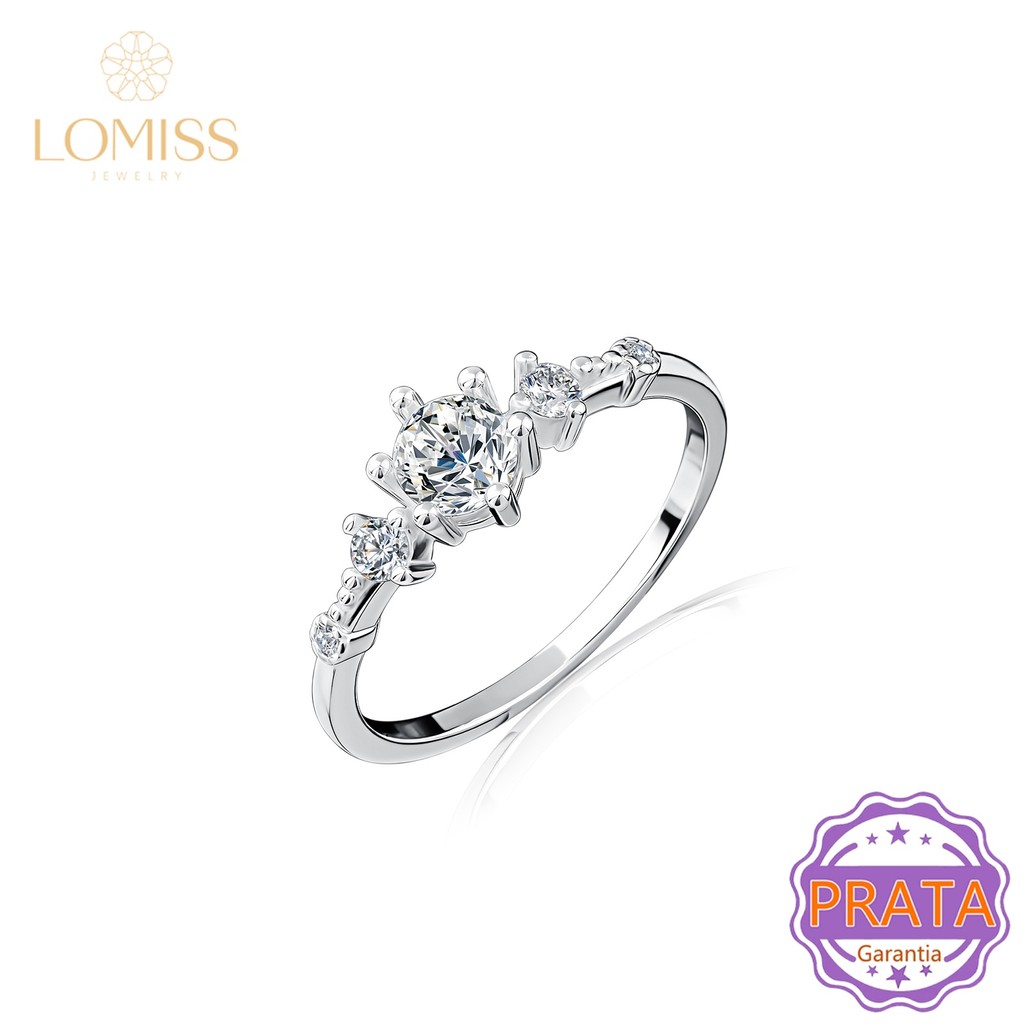 Anel Prata 925 Zircônias Redonda - Aliança Feminino Casamento Namoro Múltiplos Tamanhos Joia em Oferta na Shopee