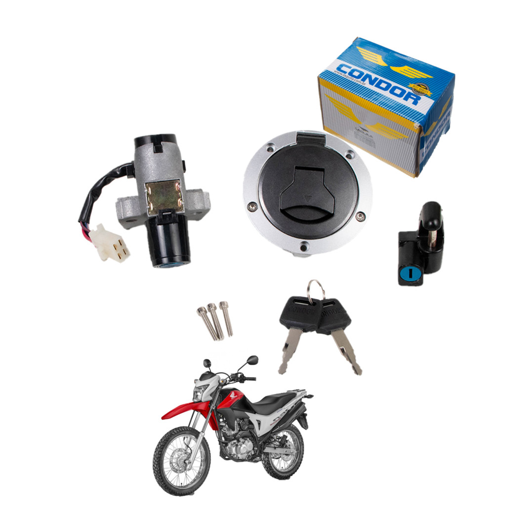 Kit Chave Ignição e Travas Honda Bros 160 2015/2017 Condor Original Moto