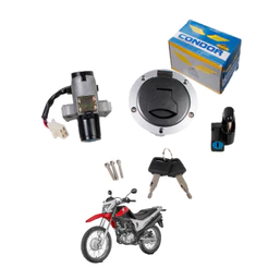 Kit Chave Ignição e Travas Honda Bros 160 2015/2017 Condor Original Moto
