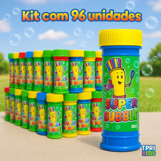 Kit 96 Bolha de Sabão Brinquedo Infantil Festa Aniversário Brinde Escolar Junina Lembrancinha Top 2