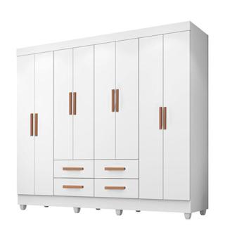 Guarda Roupa Casal Porto 8 Portas Branco - Móveis Leão em Oferta na Shopee