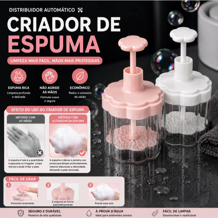 Ferramenta automática de espuma – limpeza eficiente para um cuidado facial completo