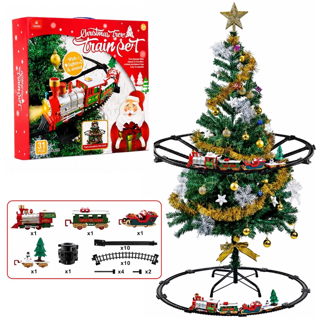 Pista de Brinquedo Trem de Natal c/Luz e Som -Castela