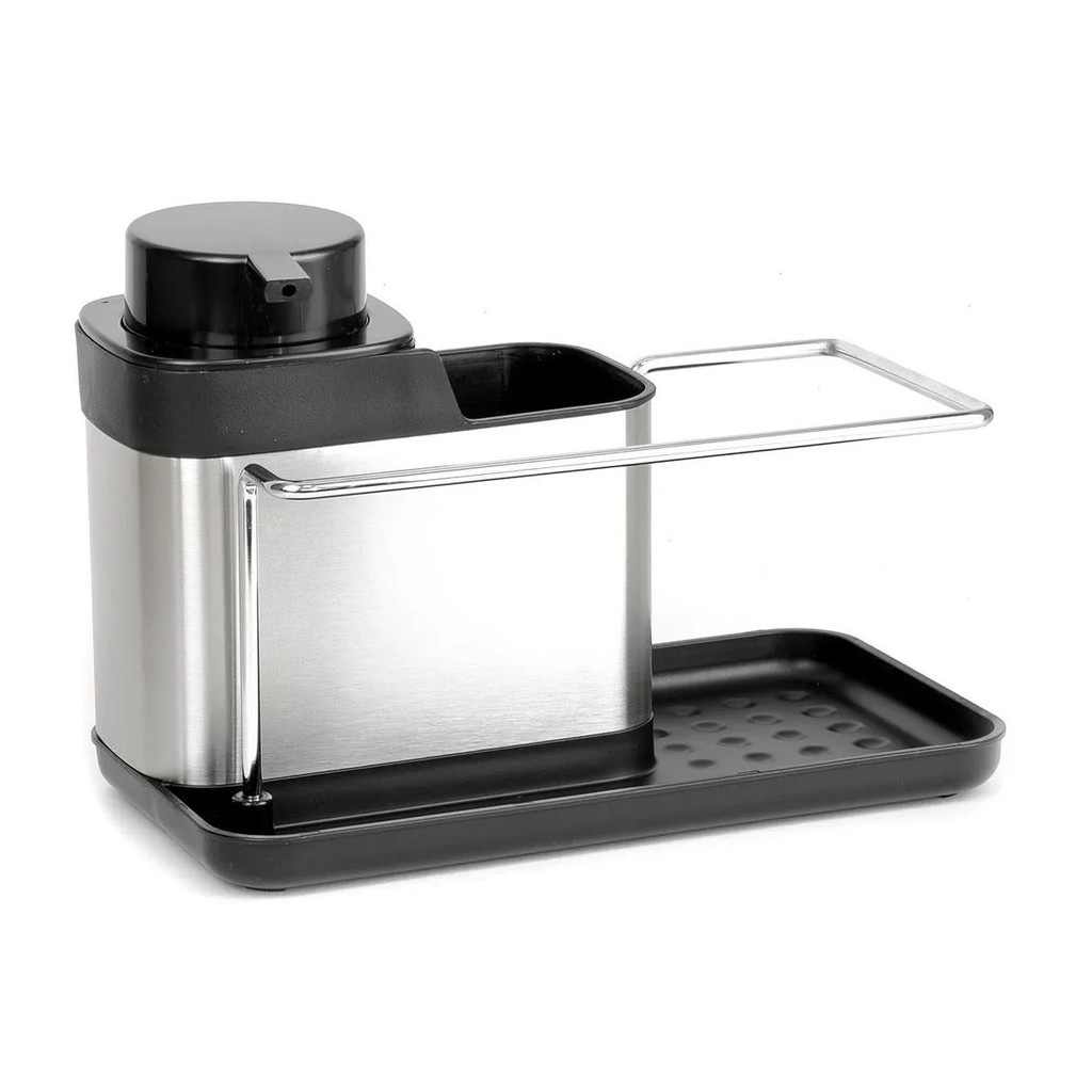 Organizador De Pia Dispenser Porta Detergente Esponja 300ml Suporte Sabão Liquido Bucha Cozinha Saboneteira Bancada