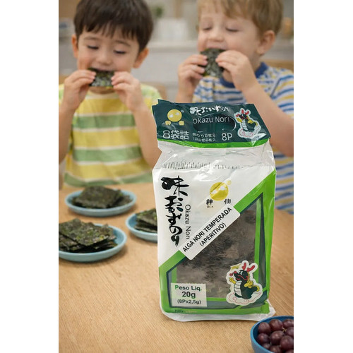 Nori Alga Marinha Temperada Aperitivo Nico Nico Okazunori 8pct 20g — imagem 2 de 2