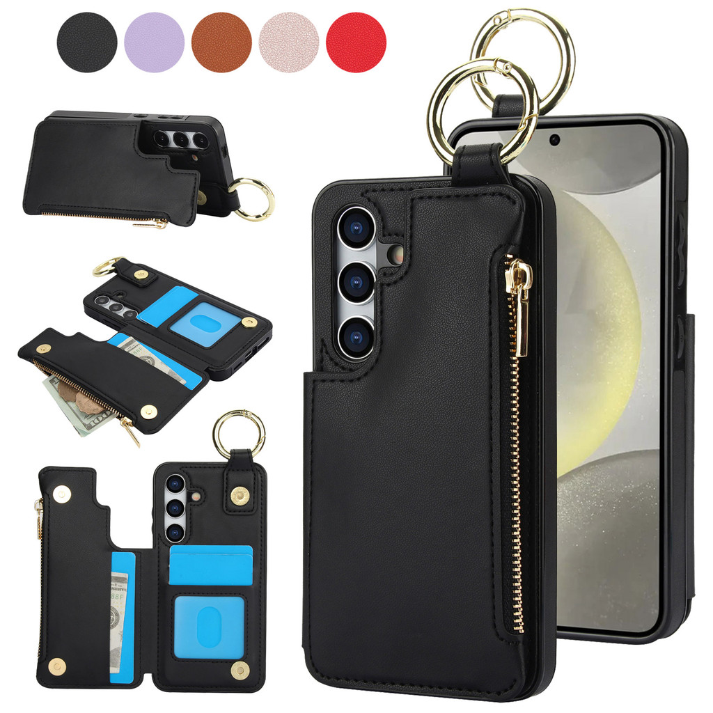 Capa Tipo Carteira De Couro Flip Para Samsung Galaxy S25 S24 S23 FE Plus Ultra S22 A73 A71 A55 A54 A53 A35 A16 A15 4G-5G