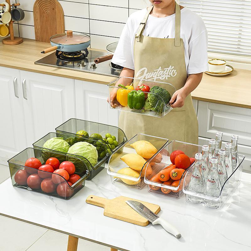 2pcs/3pcs/4pcs Organizador De Geladeira Transparente Gaveta Aberta Sna Caixa De Armazenamento Recipiente Multifuncional 