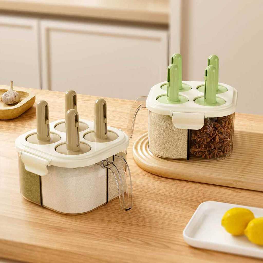 Cozinha doméstica Multi-grade cozinha condimento caixa de armazenamento moderno simples cozinha sal açúcar MSG pequena c