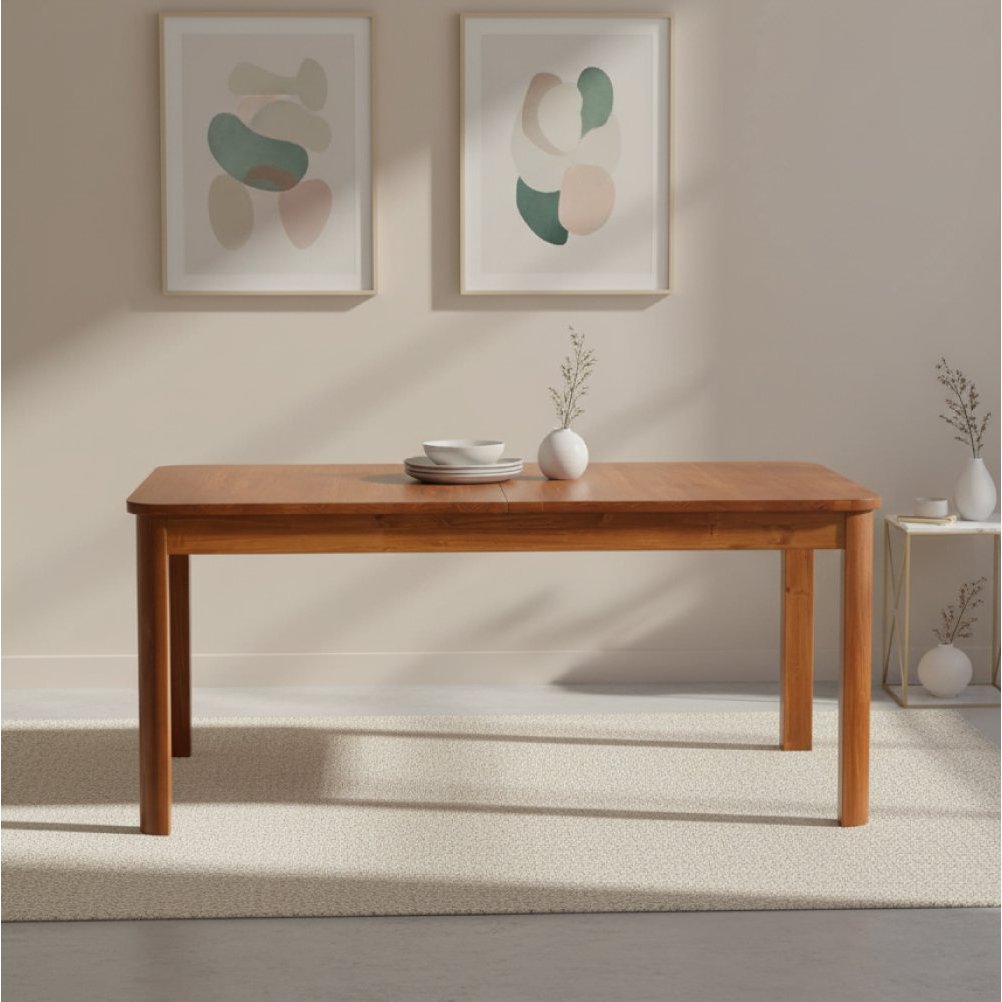 Mesa de Jantar 8 Lugares Extensível 180 a 220cm Madeira Maciça Zuzu 180