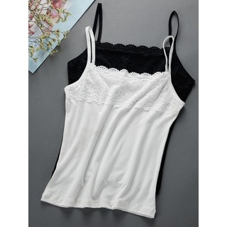 Camisola feminina de algodão novo estilo fino-ajuste mais magro olhar tamanho grande topo primavera verão renda interior