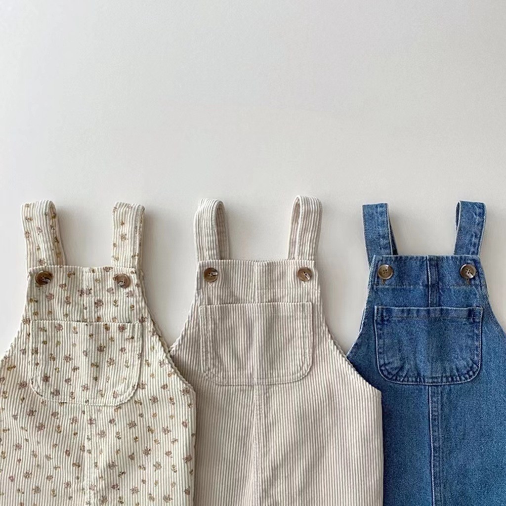 100% algodão roupas infantis infantis outono inverno estilo Floral Denim bonito macacão infantil