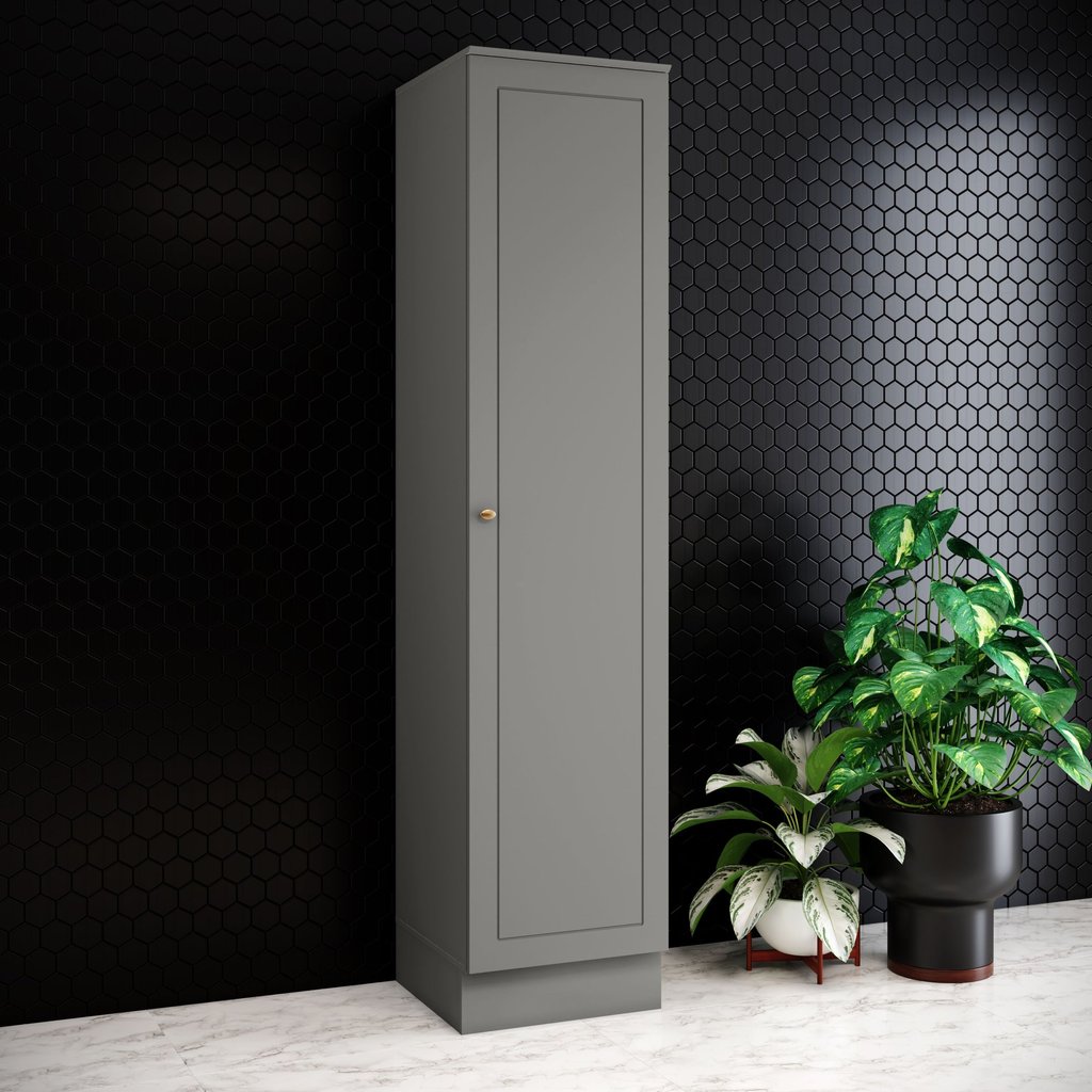 Paneleiro 50cm 100% MDF 01 Porta com 05 Prateleiras Cinza Americana Cinza