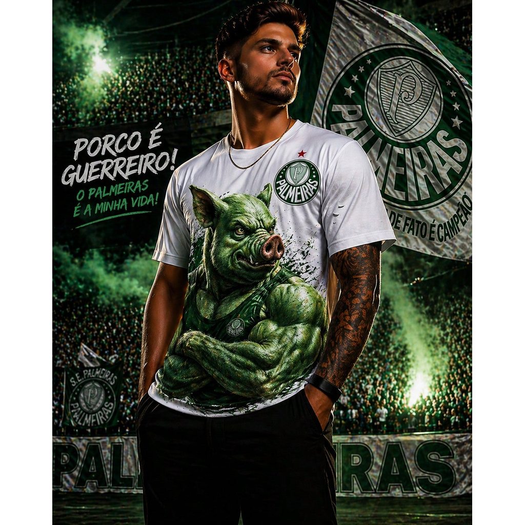 Camiseta Palmeiras Street Premium Torcida 3D – Força Alviverde